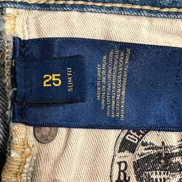 Polo Ralph Lauren Astor Slim Boyfriend Jeans Womens Thrashed Hole Whiskers - Picture 3 of 5